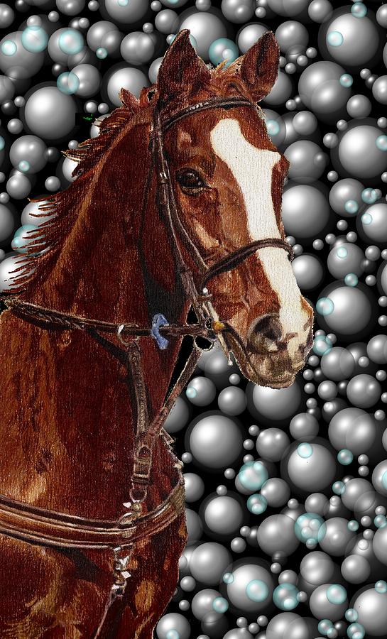 Horse Art Painting - Proud With Bubbles by Patricia Barmatz Horse Art Painting - Proud With Bubbles by Patricia Barmatz