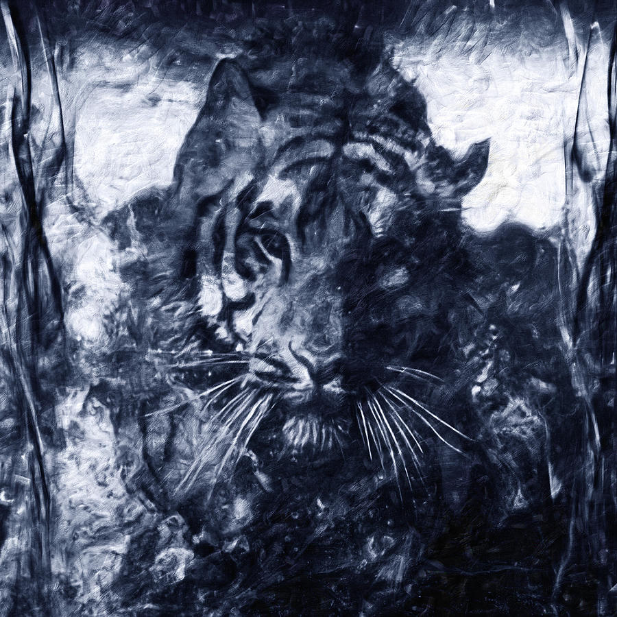 Tiger Mixed Media - Prowler by Jarno Lahti