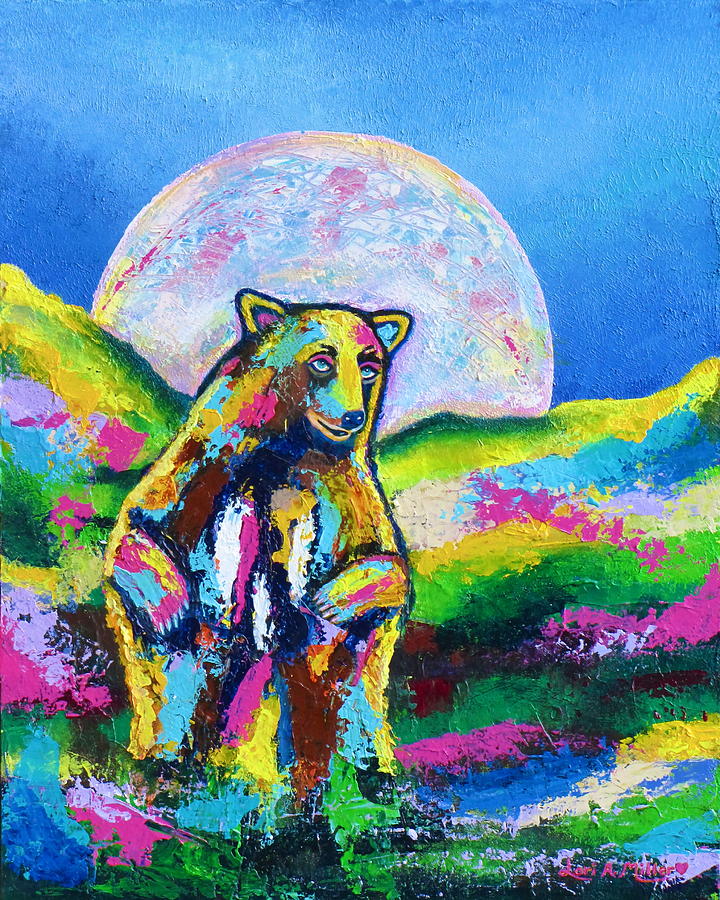 Psychedelic Bear Painting by Lori Miller