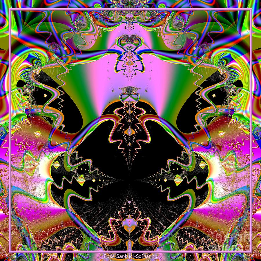Fantasy Digital Art - Psychedelic Blackhole Birthday Party Fractal 120 by Rose Santuci-Sofranko