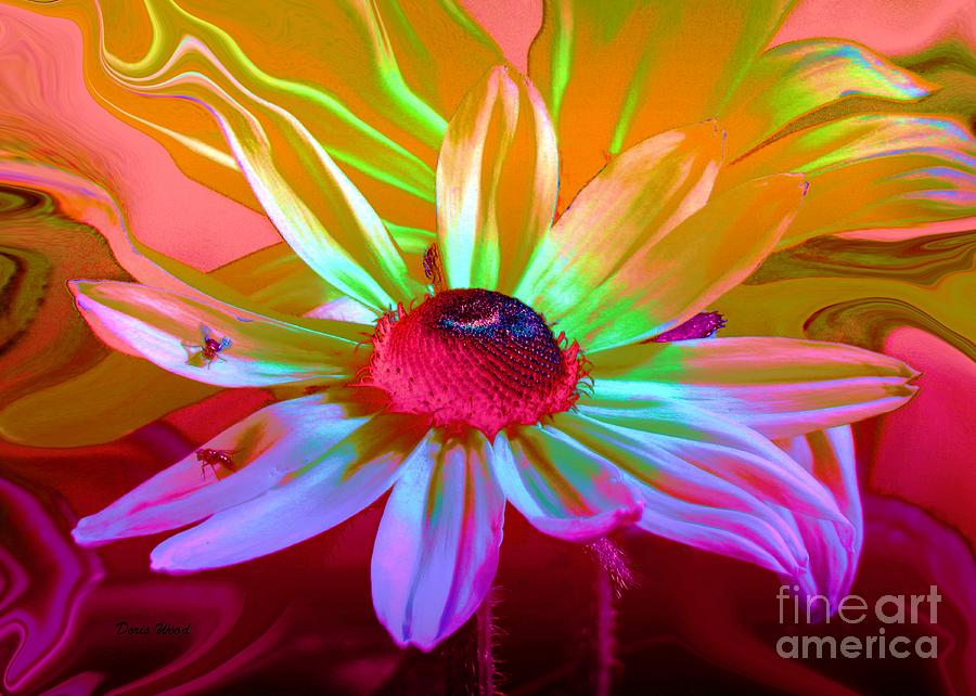 Flowers Still Life Digital Art - Psychedelic Flower by Doris Wood