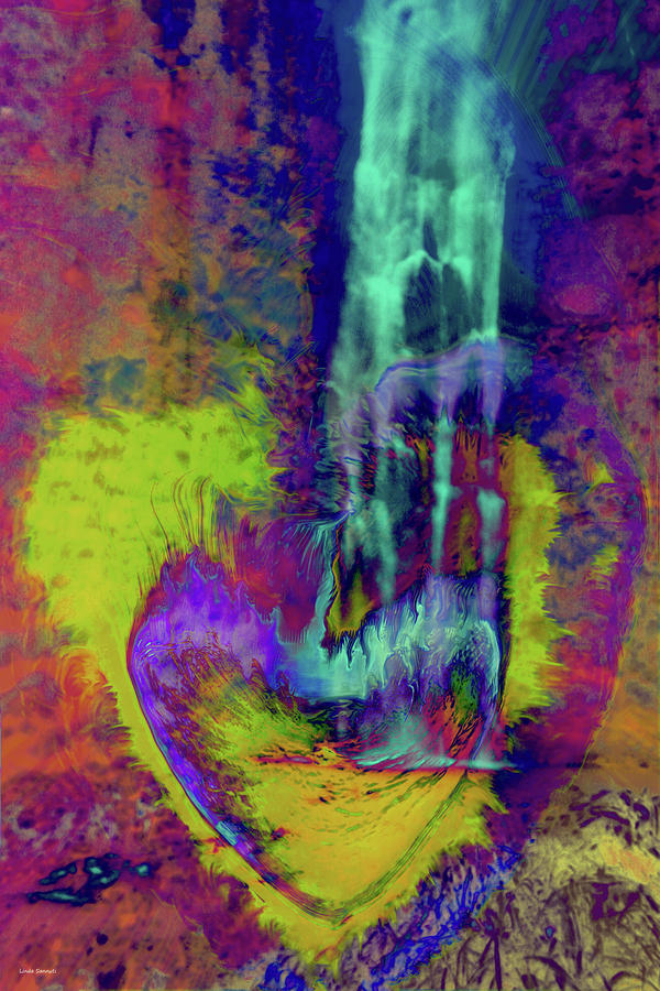 Waterfall Digital Art - Psychedelic Love  by Linda Sannuti