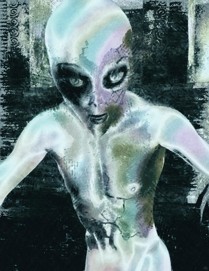Sketch Painting - Psychotropic Alien by Maynard Ellis Sketch Painting - Psychotropic Alien by Maynard Ellis
