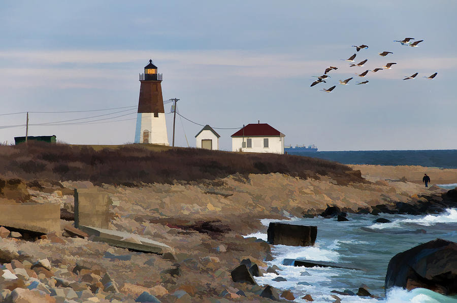 Pt. Judith Lighthouse Photograph by Cathy Kovarik