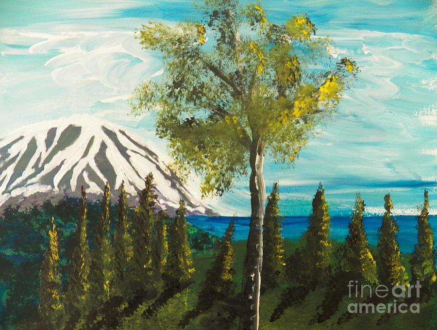 Ptng. Spring Comes to the Mountain Painting by Judy Via-Wolff