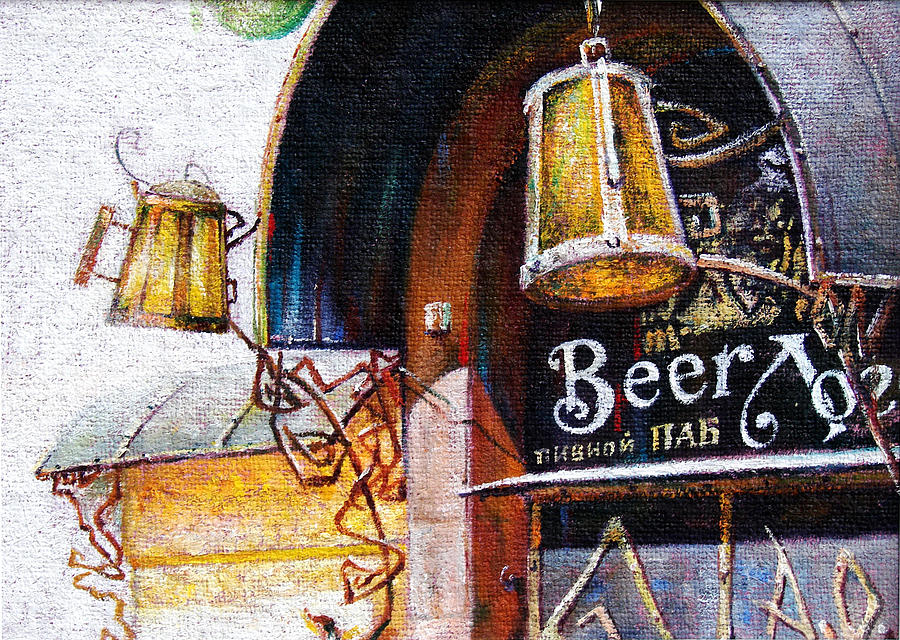 Beer Painting - Pub and Beer by Alexander Ochkal