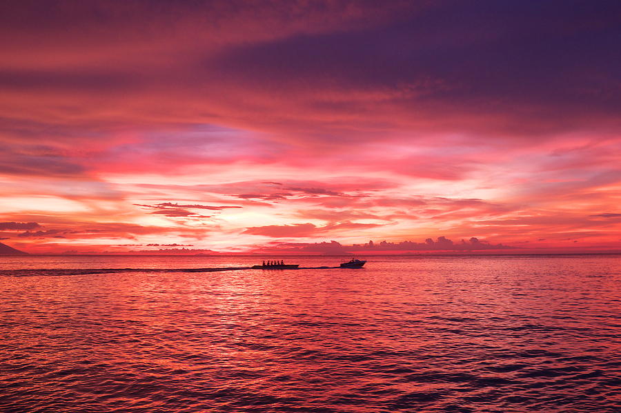 Puerto Galera Sunset Banana Boat Photograph by Jojo Sardez - Fine Art ...