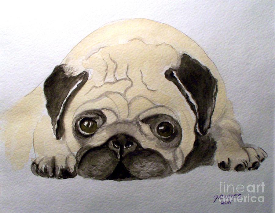 Pug Painting by Carol Grimes