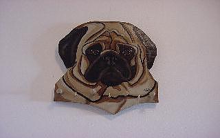 Pug Leash Holder Mixed Media by Val Oconnor