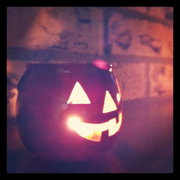 Halloween Photograph - #pumpkin #candle #candleholder by Samantha Huynh