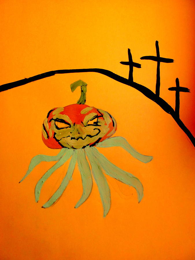 Pumpkin Painting - Pumpkin Head by Amy Bradley