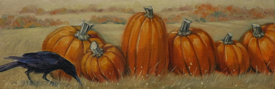 Pumpkin Row Painting by Linda Eades Blackburn