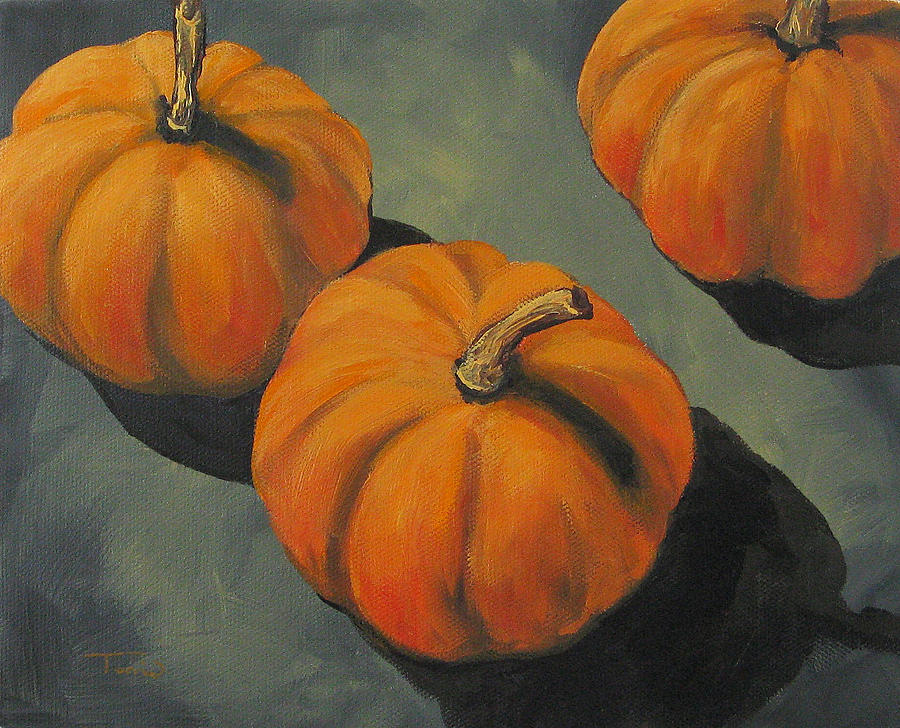 Pumpkins and Shadows Painting by Torrie Smiley