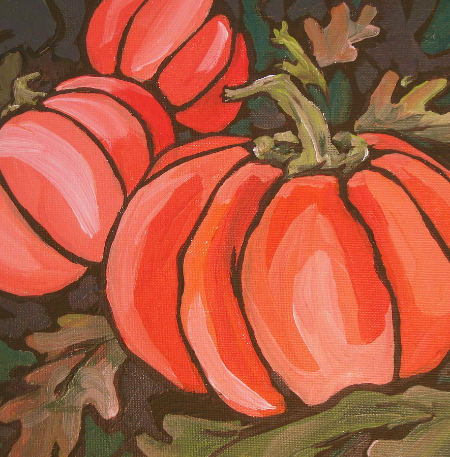 Pumpkins Painting by Sandy Tracey