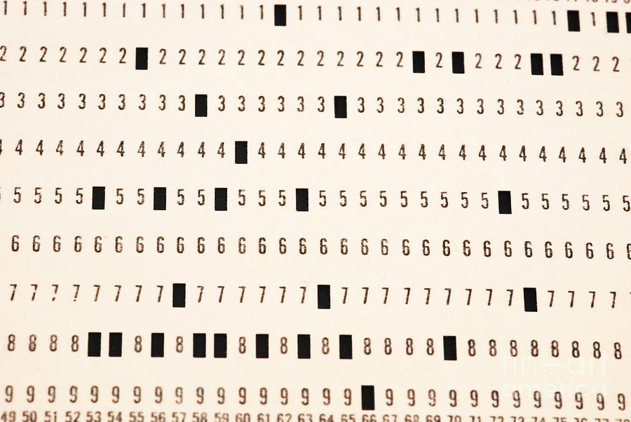 Punch Card Photograph by Photo Researchers, Inc. Punch Card Photograph by Photo Researchers, Inc.