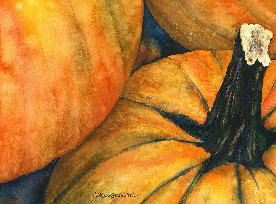 Pumpkin Painting - Punkin by Casey Rasmussen White
