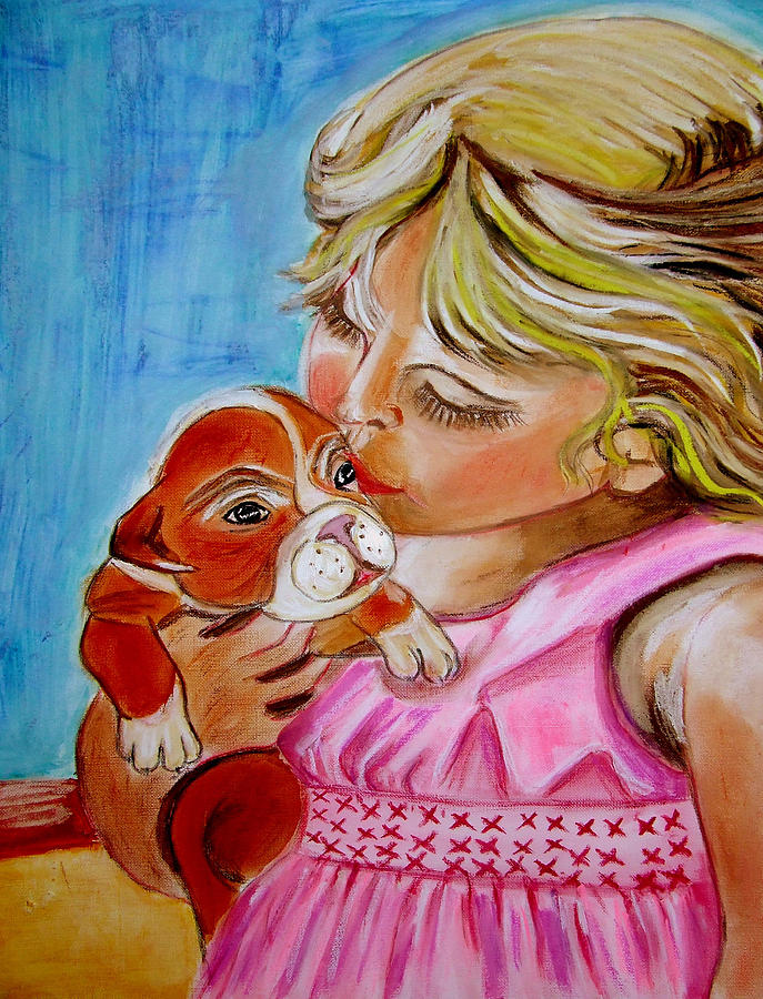 Puppy Love Painting by Rusty Gladdish