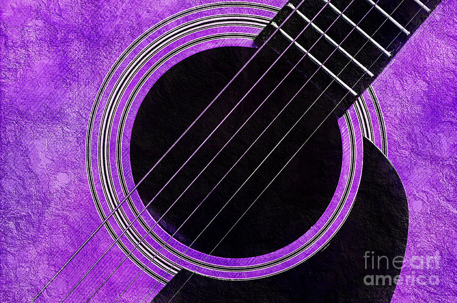 Purple 1 Guitar Photograph by Andee Design