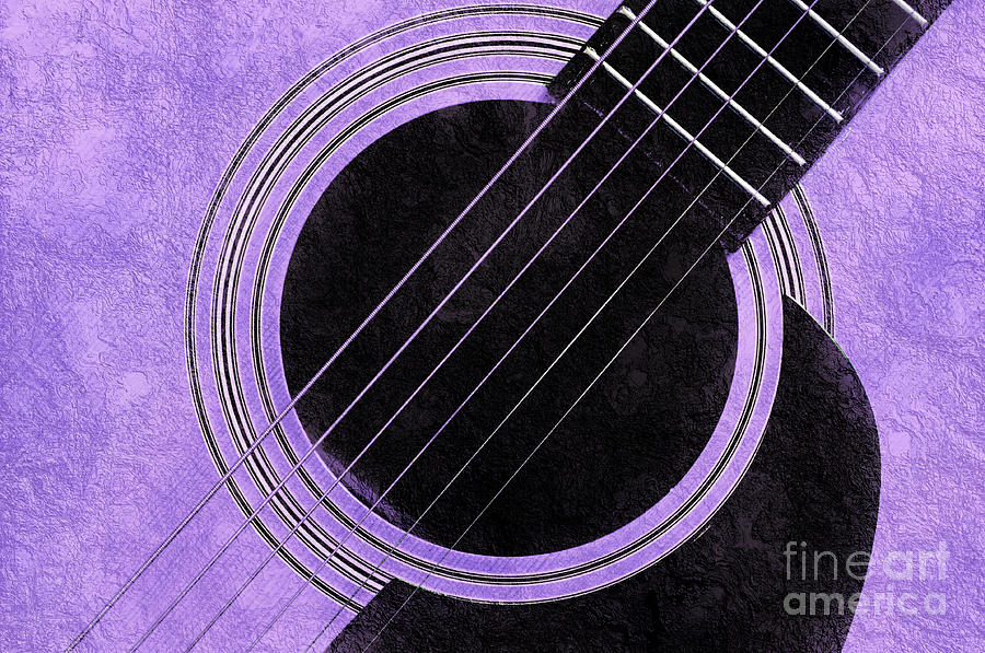 Purple 2 Guitar Photograph by Andee Design