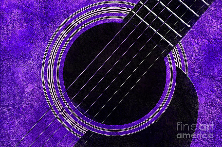 Purple 3 Guitar Photograph by Andee Design