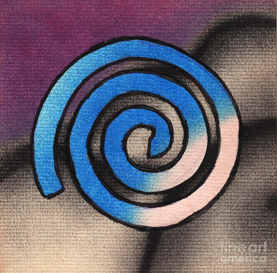 Purple And Blue Spiral Mixed Media by Christine Perry