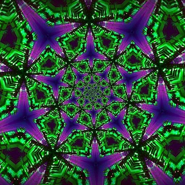Instagram Photograph - #purple And #green #fractalart #mandala by Pixie Copley