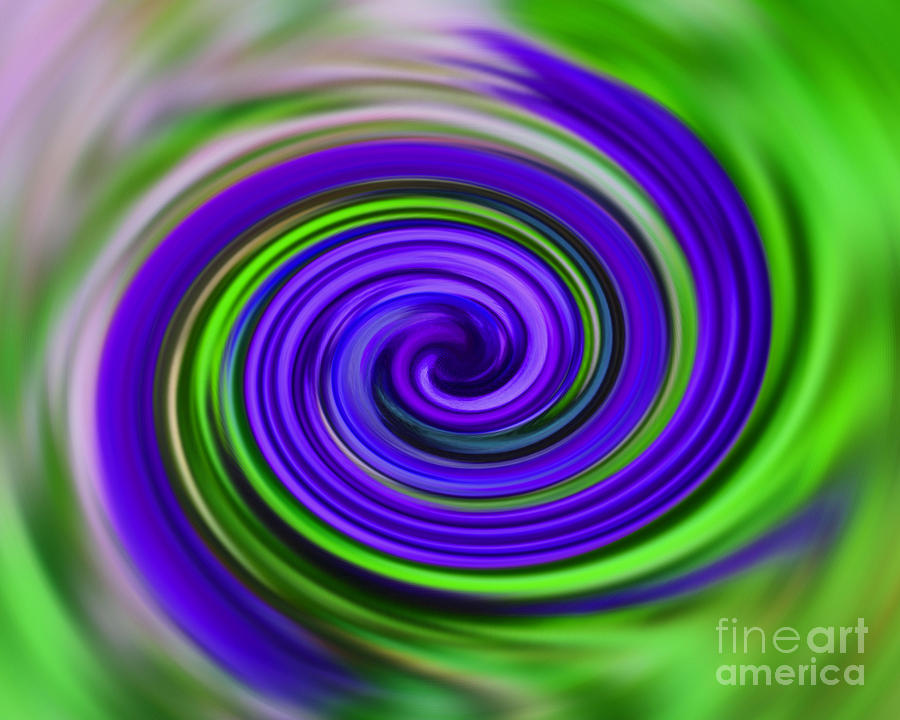 Purple And Green Swirls Digital Art by Smilin Eyes Treasures