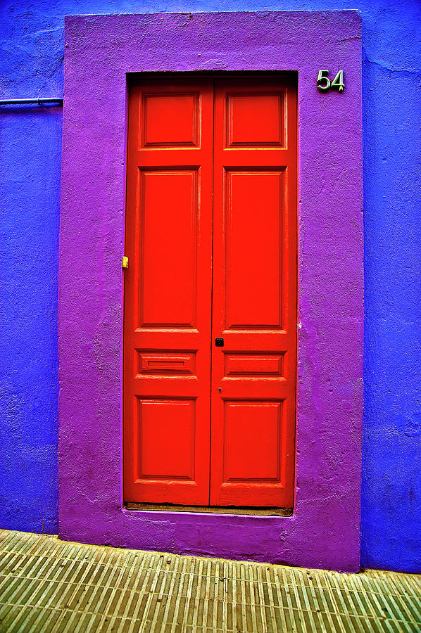 Purple and Red Door Photograph by Harry Spitz