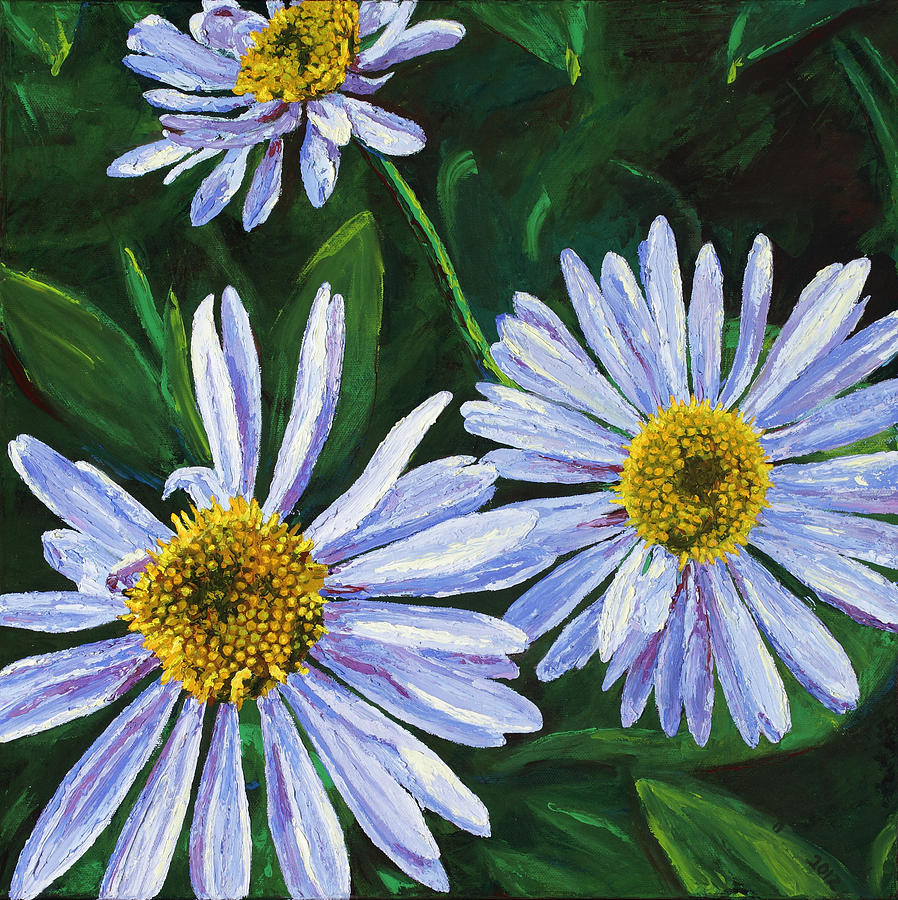 Purple Asters Painting by Tyler Smith - Fine Art America