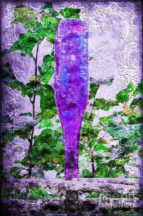 Purple Bottle Triptych 2 of 3 Photograph by Andee Design