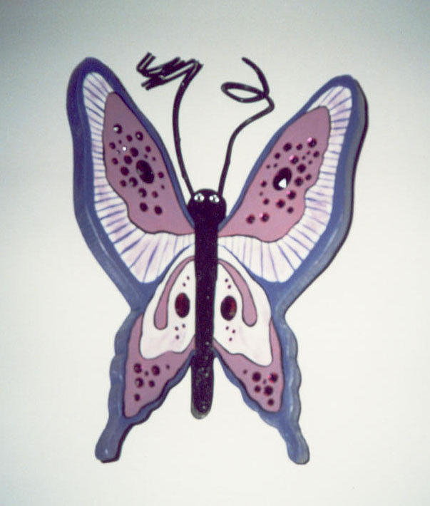 Purple Butterfly Mixed Media by Val Oconnor