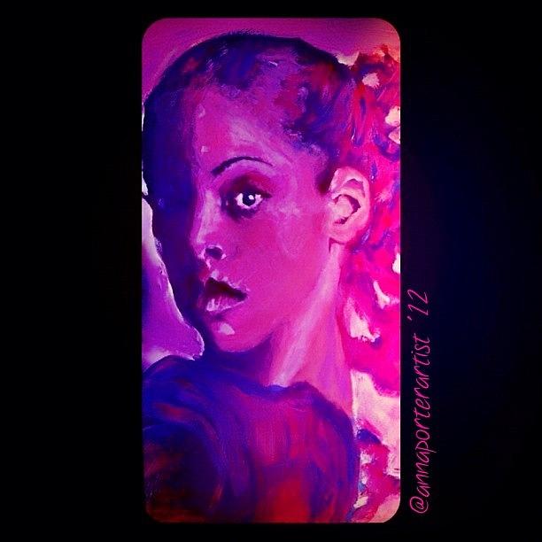 Portrait Photograph - Purple Dancer 2012 digital painting by annaporterartist by Anna Porter