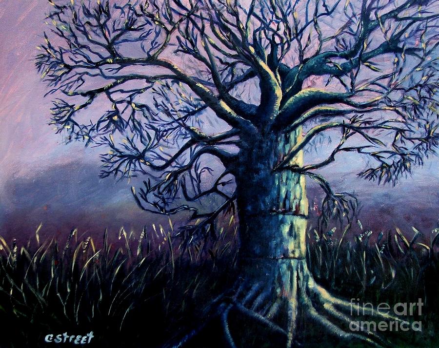Tree Painting - Purple Dawn by Caroline Street