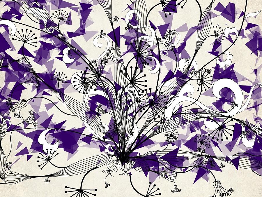 Abstract Digital Art - Purple Daze by Jeannie Ferrara