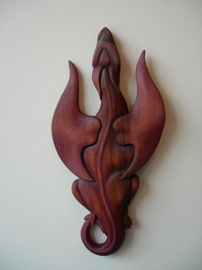 Purple Dragon Plaque Sculpture by Shane Tweten - Pixels