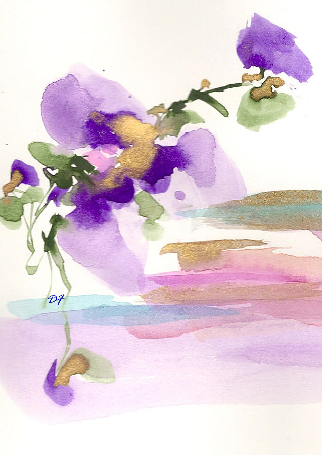 Purple Flower Drawing by Darlene Flood