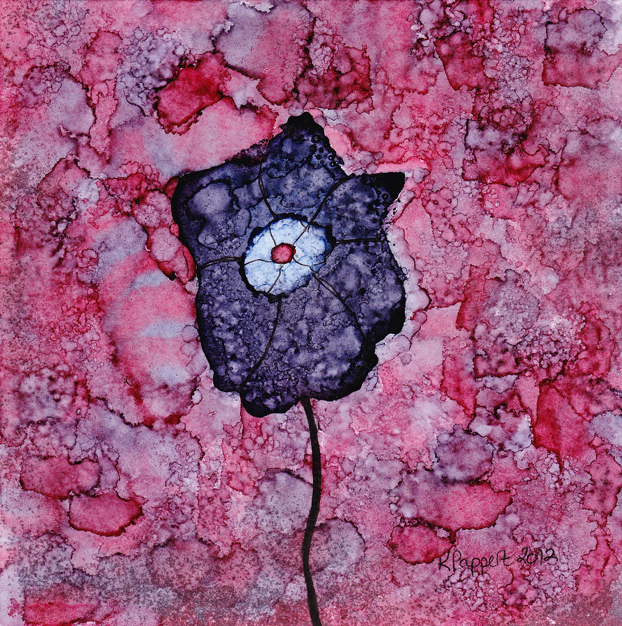 Abstract Painting - Purple Flower Splash by Karen Pappert