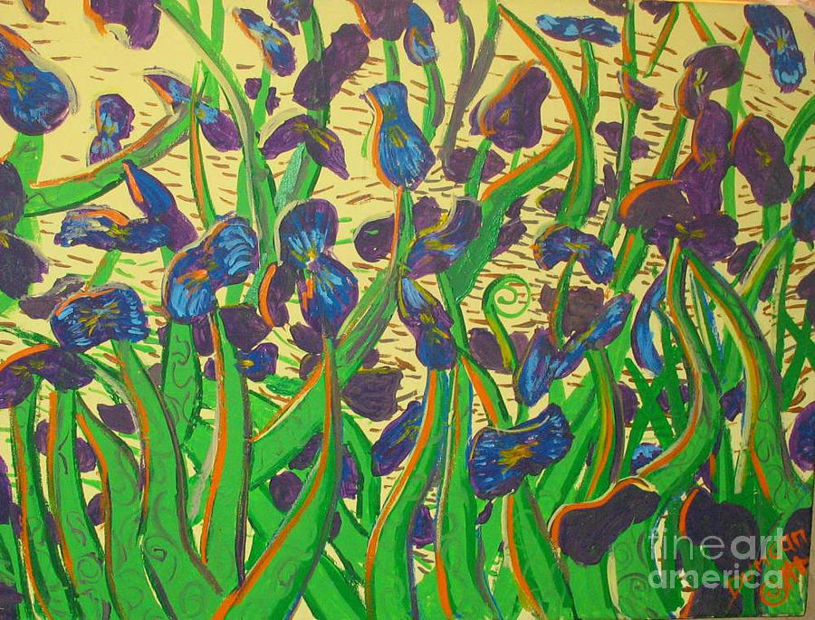 Purple Flowers Painting by Stefan Duncan
