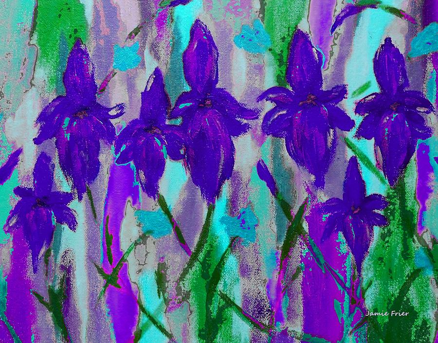 Purple Iris Painting by Jamie Frier