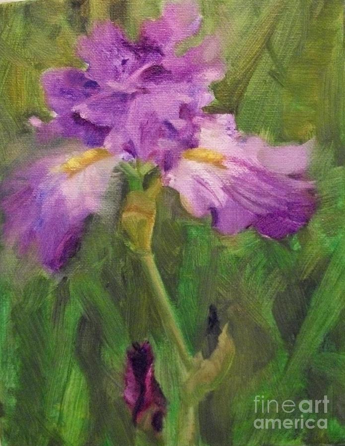 Purple Iris Painting by Margaret Aycock