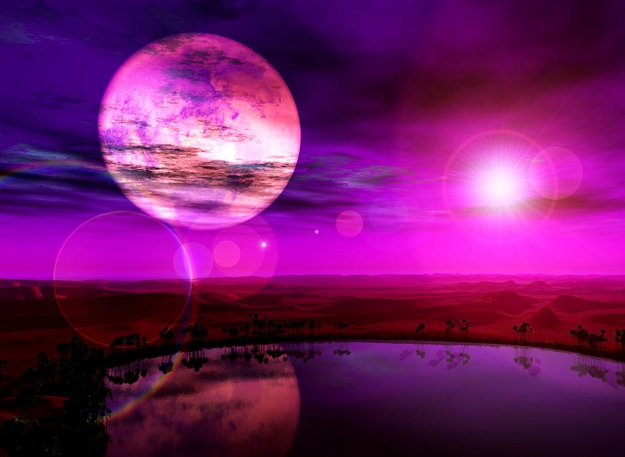 Purple landscape Digital Art by Bogdan Floridana Oana