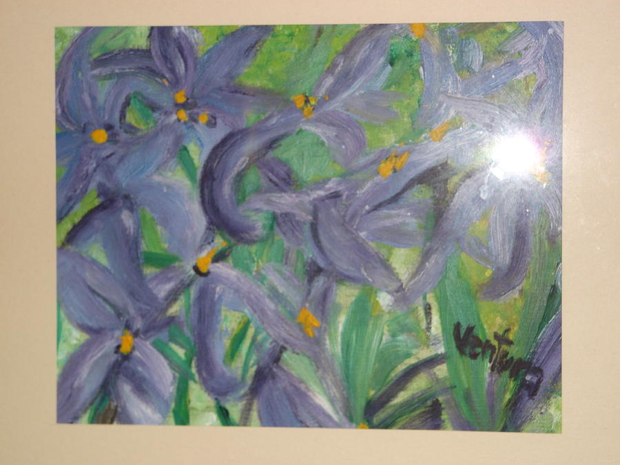 Purple Lilies Painting by Clare Ventura