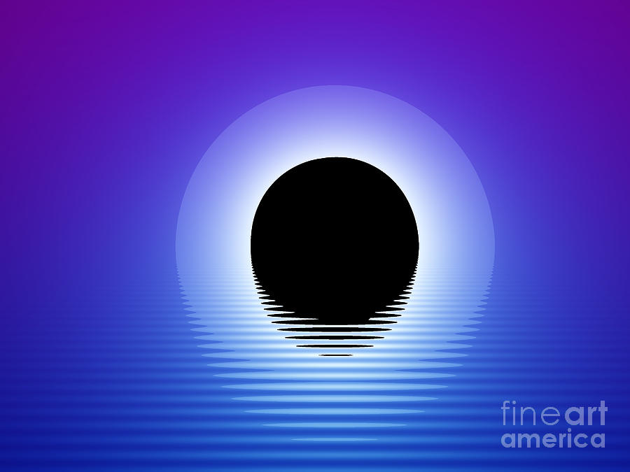 Purple moon set Digital Art by Steev Stamford