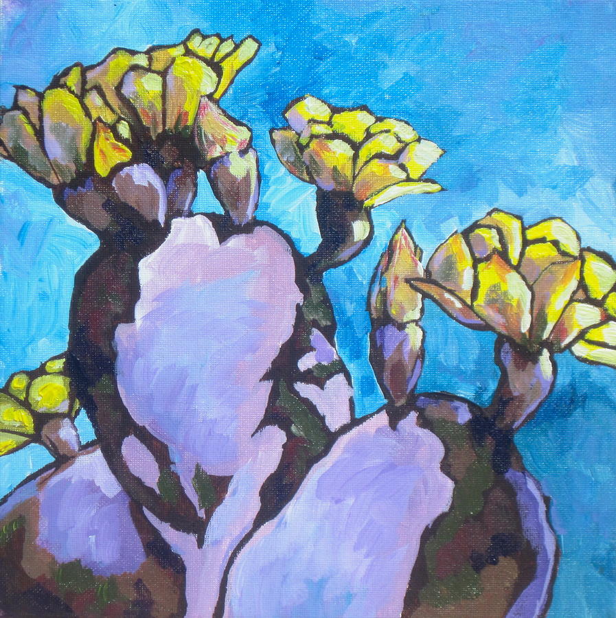 Purple Prickly Pear 1 Painting by Sandy Tracey