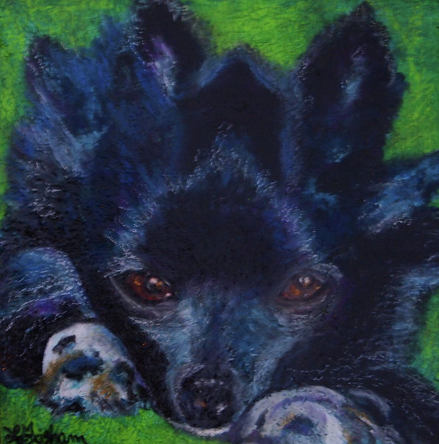 Purple Puppy Painting by Laura  Grisham