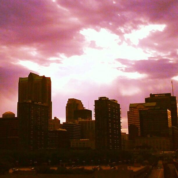St. Louis Photograph - Purple Skyline by Anna Beasley