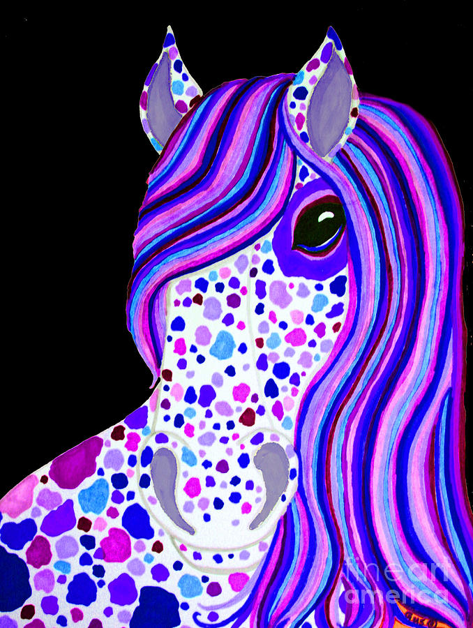 Purple Spotted Horse Drawing