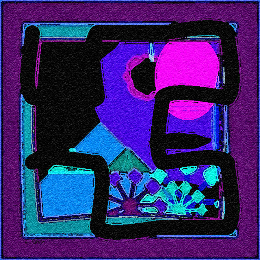 Purple Square Maze Digital Art by Dee Flouton
