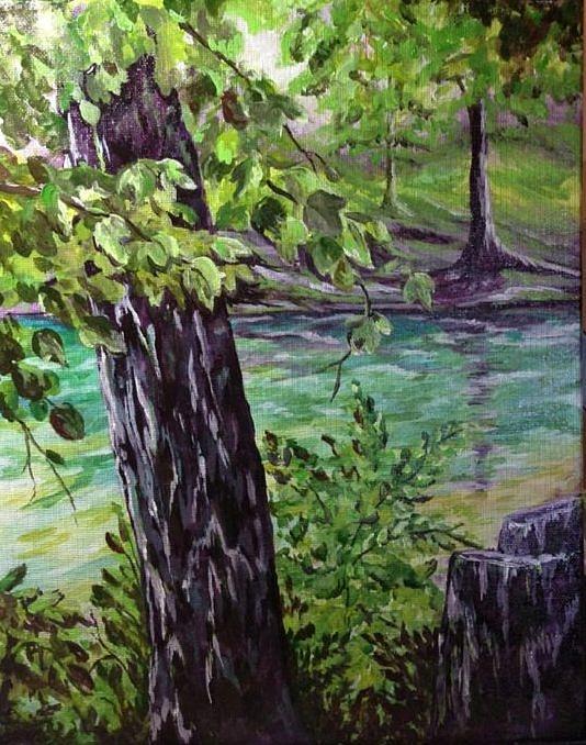Tree Painting - Purple Trees by Cristy Crites