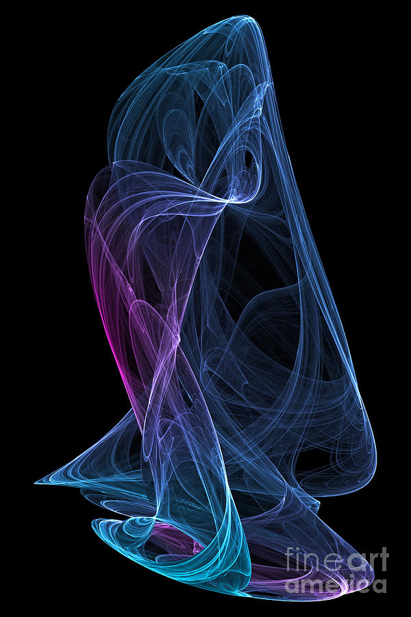 Purple-turquoise fractal art 4 Digital Art by Rod Jones